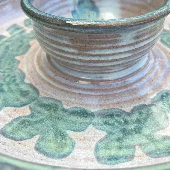 Hand thrown pottery chip and dip platter. - Picture 6 of 8